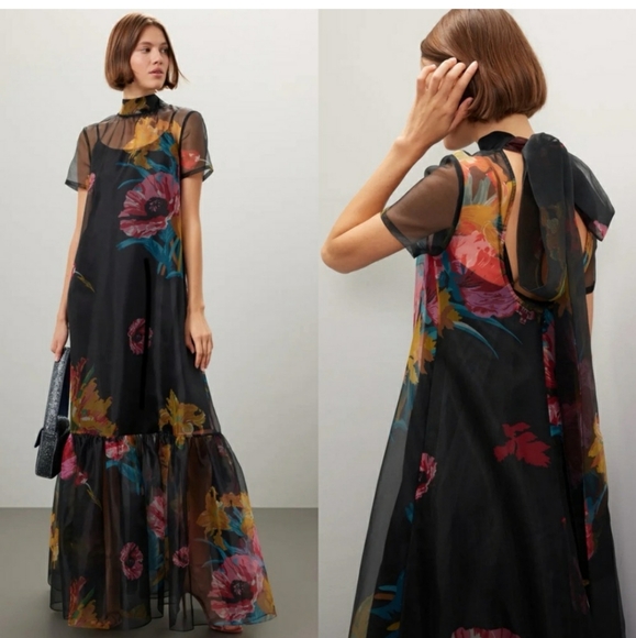 STAUD Black Floral Maxi Dress - Picture 2 of 15